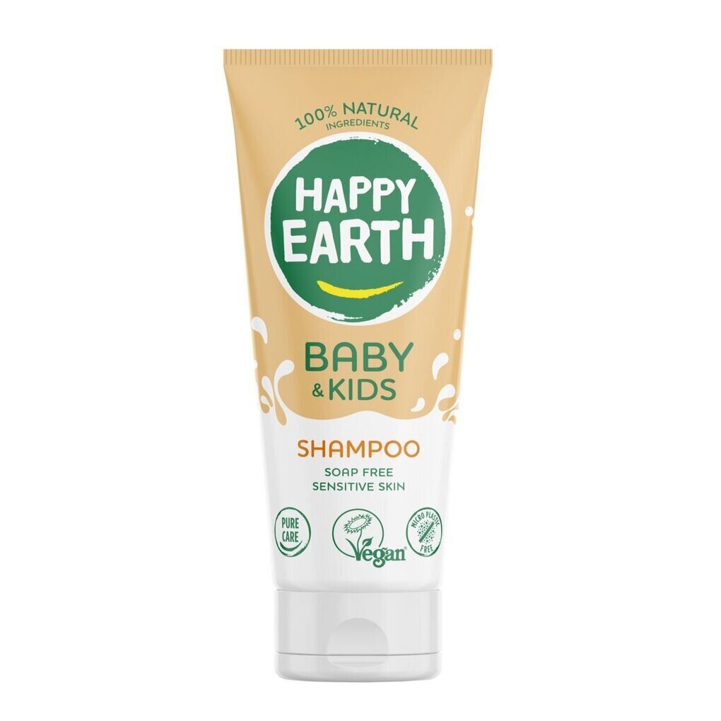 Drėkinamasis šampūnas kūdikiams ir vaikams Happy Earth 100%, 200 ml kaina ir informacija | Kosmetika vaikams ir mamoms | pigu.lt