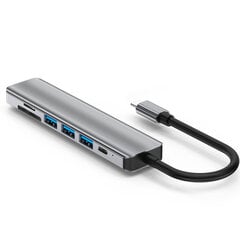 Šakotuvas Hub7in1 USB-C/HDMI/Micro SD kaina ir informacija | Adapteriai, USB šakotuvai | pigu.lt