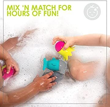 Silikoniniai vonios žaislai BBLüv Büddies, 6 vnt. kaina ir informacija | Žaislai kūdikiams | pigu.lt