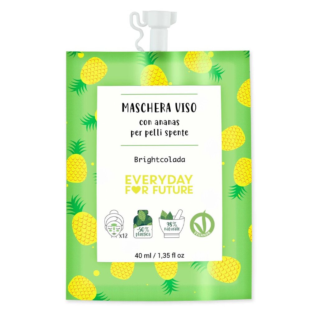 Skaistinamoji veido kaukė Everyday For Future Maschera Viso Brightcolada, 40 ml kaina ir informacija | Veido kaukės, paakių kaukės | pigu.lt