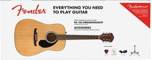 Akustinės gitaros komplektas Fender FA-125 kaina ir informacija | Gitaros | pigu.lt