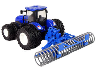 Nuotoliniu būdu valdomas traktorius LeanToys, 1:24, mėlynas kaina ir informacija | Žaislai berniukams | pigu.lt