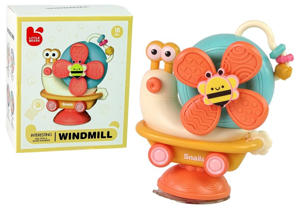 Interaktyvi sraigė su vėjo malūnėliu Little Bessn, oranžinė цена и информация | Lavinamieji žaislai | pigu.lt