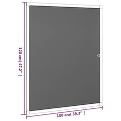 vidaXL Tinklelis nuo vabzdžių langams, baltos spalvos, 100x120 cm kaina ir informacija | Tinkleliai nuo vabzdžių | pigu.lt