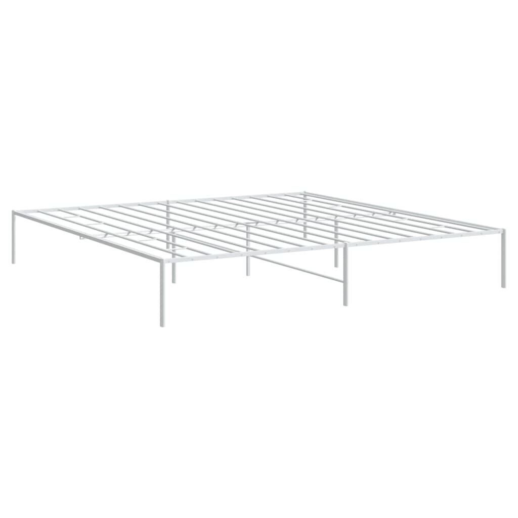 vidaXL Metalinis lovos rėmas, baltos spalvos, 193x203 cm kaina ir informacija | Lovos | pigu.lt