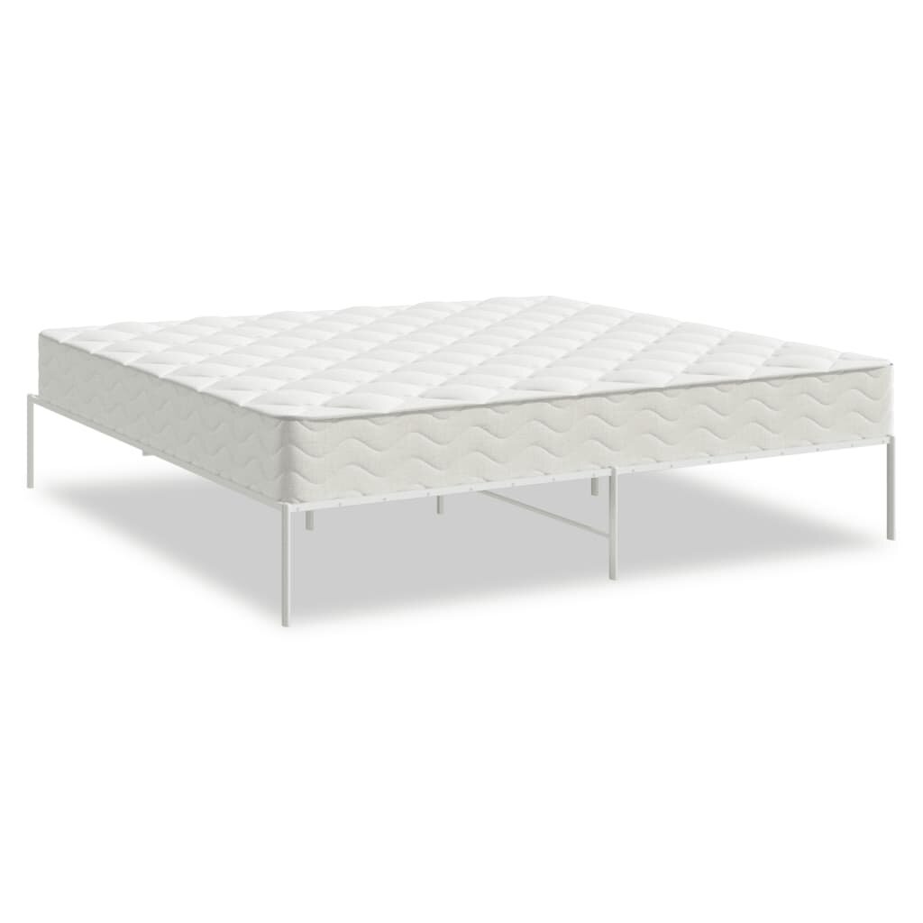 vidaXL Metalinis lovos rėmas, baltos spalvos, 193x203 cm kaina ir informacija | Lovos | pigu.lt