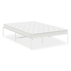 vidaXL Metalinis lovos rėmas, baltos spalvos, 135x190cm kaina ir informacija | Lovos | pigu.lt