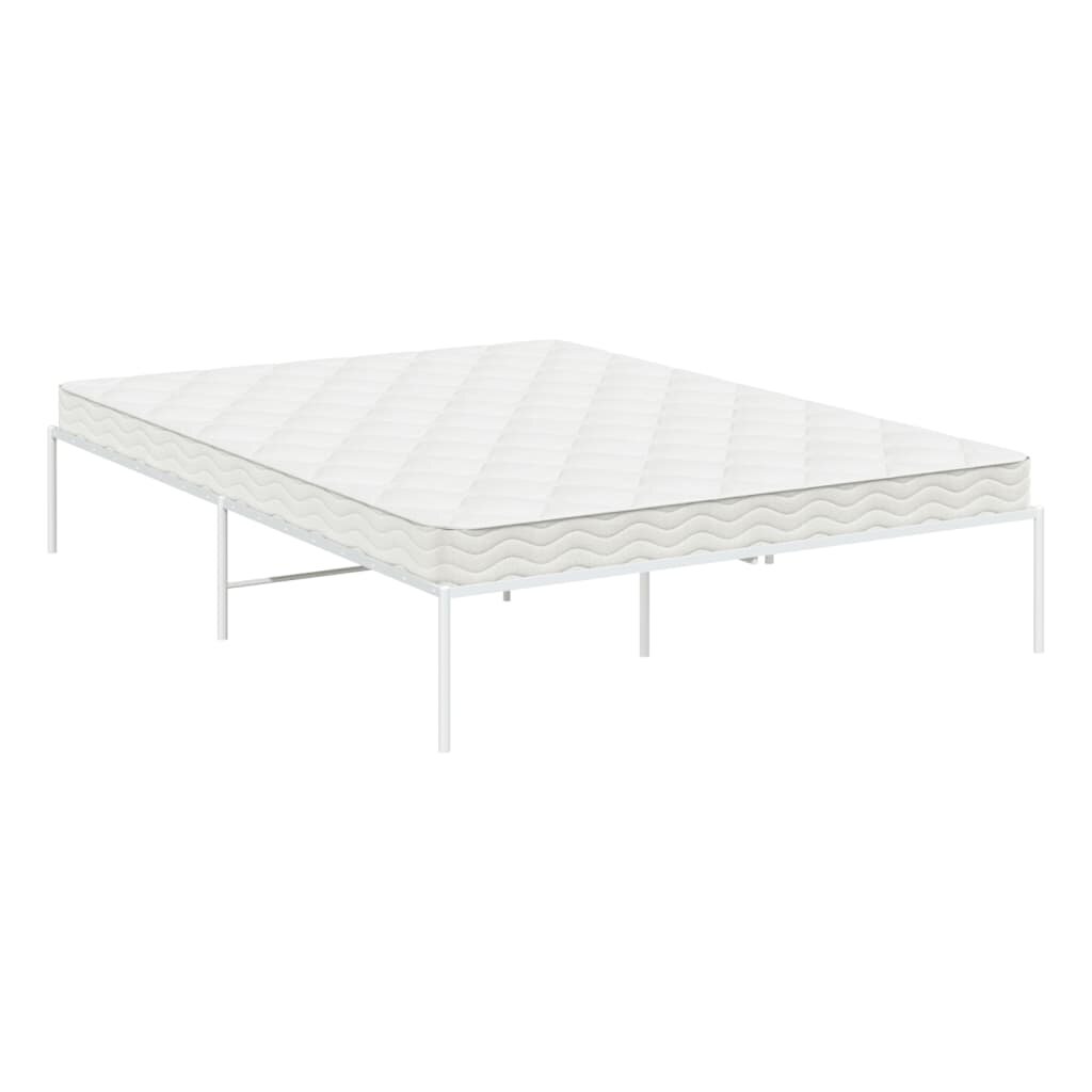 vidaXL Metalinis lovos rėmas, baltos spalvos, 140x200 cm цена и информация | Lovos | pigu.lt