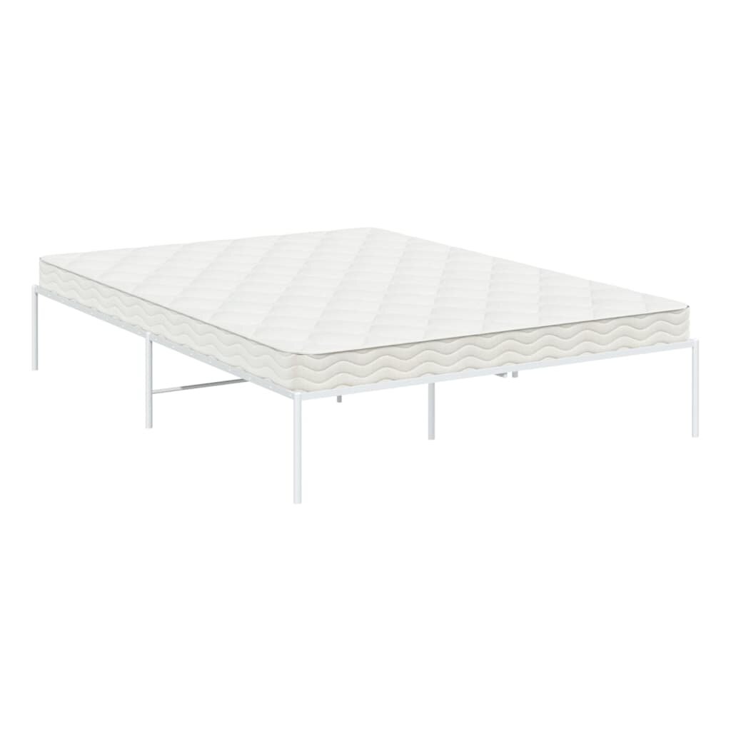 vidaXL Metalinis lovos rėmas, baltos spalvos, 140x190 cm kaina ir informacija | Lovos | pigu.lt