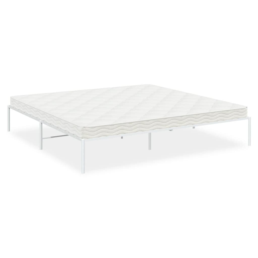 vidaXL Metalinis lovos rėmas, baltos spalvos, 200x200 cm kaina ir informacija | Lovos | pigu.lt