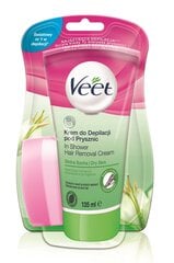 Крем для депиляции сухой кожи Veet InShower 135 мл цена и информация | Veet Духи, косметика | pigu.lt