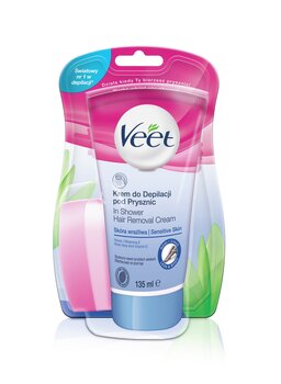 Крем для депиляции для чувствительной кожи Veet InShower 135 ml цена и информация | Средства для депиляции | pigu.lt