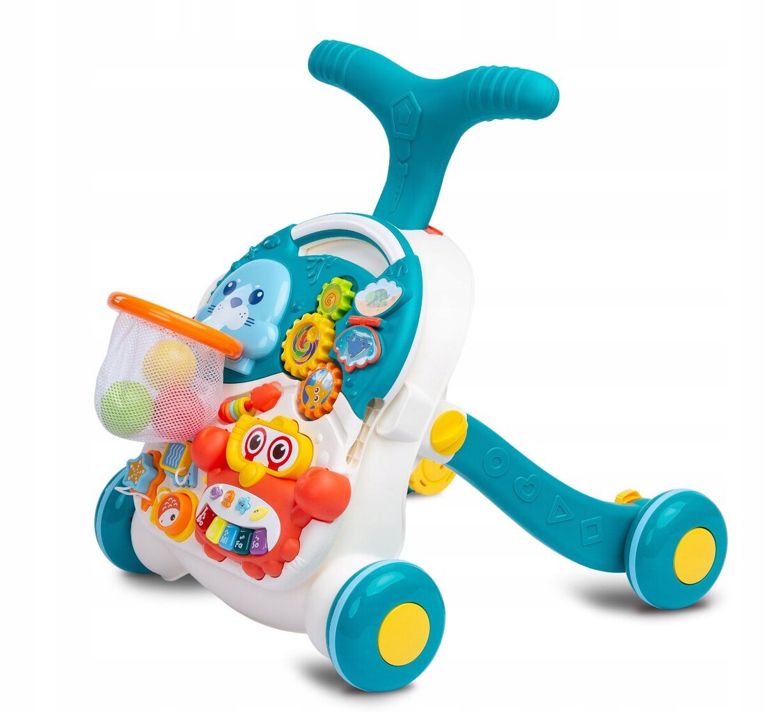 Interaktyvus stumdukas ir staliukas Toyz 2in1, mėlynas kaina ir informacija | Žaislai kūdikiams | pigu.lt