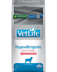 Farmina VetLife Hypoallergenic Pork Potato корм для всех пород собак со свининой и картофелем, 12 кг цена и информация |  Сухой корм для собак | pigu.lt