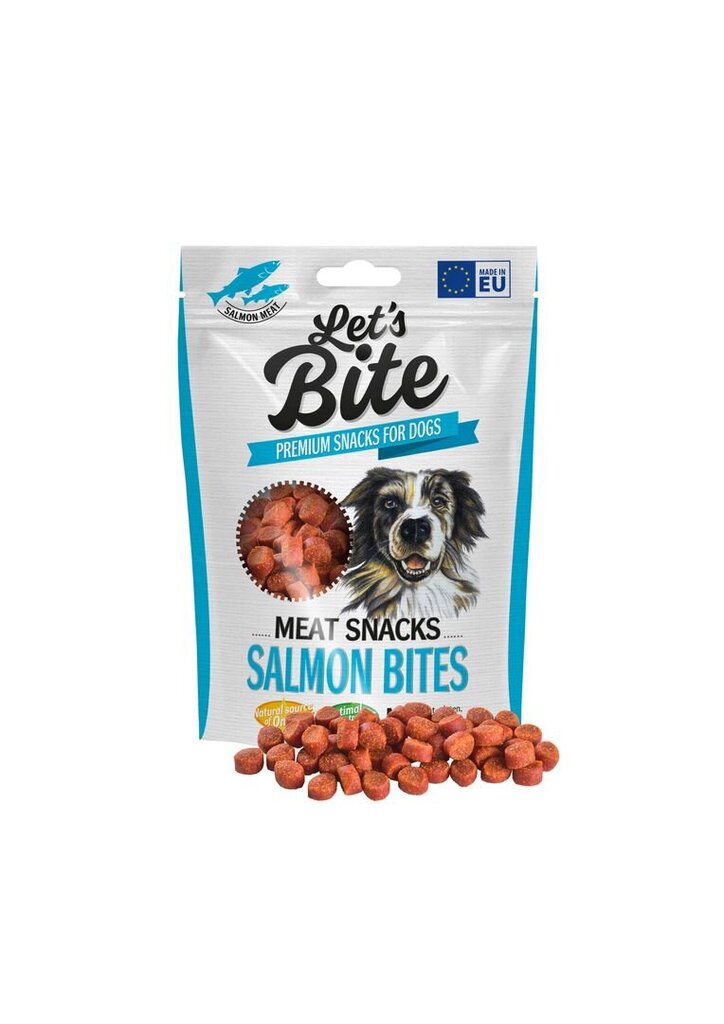 Brit Let’s Bite Meat Snacks bites su lašiša, 150 g цена и информация | Sausas maistas šunims | pigu.lt