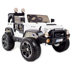 Dvivietis vaikiškas elektromobilis Super Toys Mega Jeep Perfect HP-002B, baltas kaina ir informacija | Elektromobiliai vaikams | pigu.lt