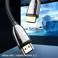 USAMS Kabel HDMI - HDMI 2.1 U67 5m 8K czarny|black Ultra HD SJ499HD01 (US-SJ498) цена и информация | Кабели и провода | pigu.lt