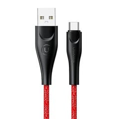 USAMS Kabel pleciony U41 USB-C 1m 2A czerwony|red SJ392USB02 (US-SJ392) Fast Charge цена и информация | Кабели для телефонов | pigu.lt