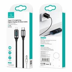 USAMS Kabel pleciony U78 USB-C na Lightning LED 1.2m 20W PD Fast Charge biały|white SJ545USB02 (US-SJ545) цена и информация | Кабели для телефонов | pigu.lt