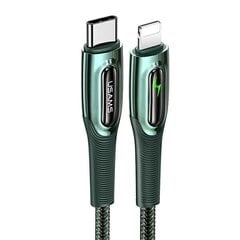 USAMS Kabel pleciony USB-C na Lightning Smart Power-off 20W PD Cable1.2m ciemny zielony|dark green SJ518USB02 (US-SJ518) цена и информация | Кабели для телефонов | pigu.lt