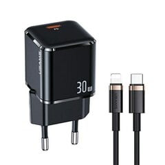 USAMS Ład. siec. 1xUSB-C T45 30W PD3.0 Fast Charging +kabel U63 USB-C|Lightning czarny|black UXTZH01 (USAMS-UX) цена и информация | Зарядные устройства для телефонов | pigu.lt