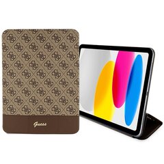 Guess GUFC11PS4SGW iPad 10.9" brązowy|brown 4G Stripe Allover цена и информация | Чехлы для планшетов и электронных книг | pigu.lt