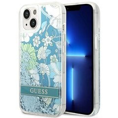 Guess GUHCP14SLFLSN iPhone 14 6,1" zielony|green hardcase Flower Liquid Glitter цена и информация | Чехлы для телефонов | pigu.lt