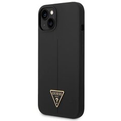 Guess GUHCP14SSLTGK iPhone 14 6,1" czarny|black hardcase Silicone Triangle цена и информация | Чехлы для телефонов | pigu.lt