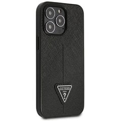 Guess GUHCP14XPSATLK iPhone 14 Pro Max 6,7" czarny|black hardcase SaffianoTriangle Logo цена и информация | Чехлы для телефонов | pigu.lt