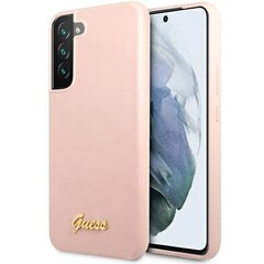 Guess GUHCS23SLSLMGPP S23 S911 różowy|pink hardcase Silicone Script Metal Logo цена и информация | Чехлы для телефонов | pigu.lt