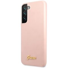 Guess GUHCS23SLSLMGPP S23 S911 różowy|pink hardcase Silicone Script Metal Logo цена и информация | Чехлы для телефонов | pigu.lt