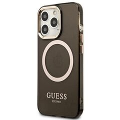 Guess GUHMP13LHTCMK iPhone 13 Pro | 13 6,1" czarny|black hard case Gold Outline Translucent MagSafe цена и информация | Чехлы для телефонов | pigu.lt