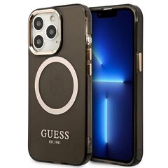 Guess GUHMP13LHTCMK iPhone 13 Pro | 13 6,1" czarny|black hard case Gold Outline Translucent MagSafe цена и информация | Чехлы для телефонов | pigu.lt