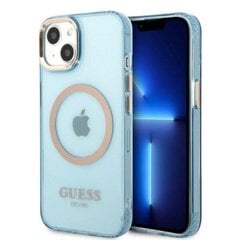 Guess GUHMP13MHTCMB iPhone 13 6,1" niebieski|blue hard case Gold Outline Translucent MagSafe цена и информация | Чехлы для телефонов | pigu.lt