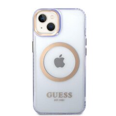 Guess GUHMP14SHTCMU iPhone 14 6,1" purpurowy|purple hard case Gold Outline Translucent MagSafe цена и информация | Чехлы для телефонов | pigu.lt