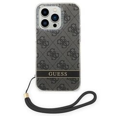 Guess GUOHCP14XH4STK iPhone 14 Pro Max 6,7" czarny|black hardcase 4G Print Strap цена и информация | Чехлы для телефонов | pigu.lt