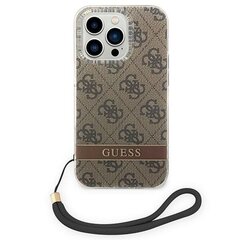 Guess GUOHCP14XH4STW iPhone 14 Pro Max 6,7" brązowy|brown hardcase 4G Print Strap цена и информация | Чехлы для телефонов | pigu.lt