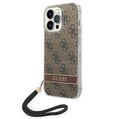 Guess GUOHCP14XH4STW iPhone 14 Pro Max 6,7" brązowy|brown hardcase 4G Print Strap цена и информация | Чехлы для телефонов | pigu.lt