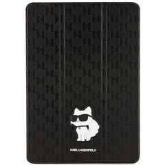 Karl Lagerfeld KLFC10SAKHPCK iPad 10.2" Folio Magnet Allover Cover czarny|black Saffiano Monogram Choupette цена и информация | Чехлы для планшетов и электронных книг | pigu.lt
