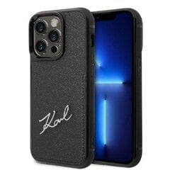 Karl Lagerfeld KLHCP14XCSSK iPhone 14 Pro Max 6,7" hardcase czarny|black Signature Logo Cardslot цена и информация | Чехлы для телефонов | pigu.lt