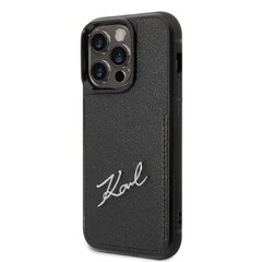 Karl Lagerfeld KLHCP14XCSSK iPhone 14 Pro Max 6,7" hardcase czarny|black Signature Logo Cardslot цена и информация | Чехлы для телефонов | pigu.lt