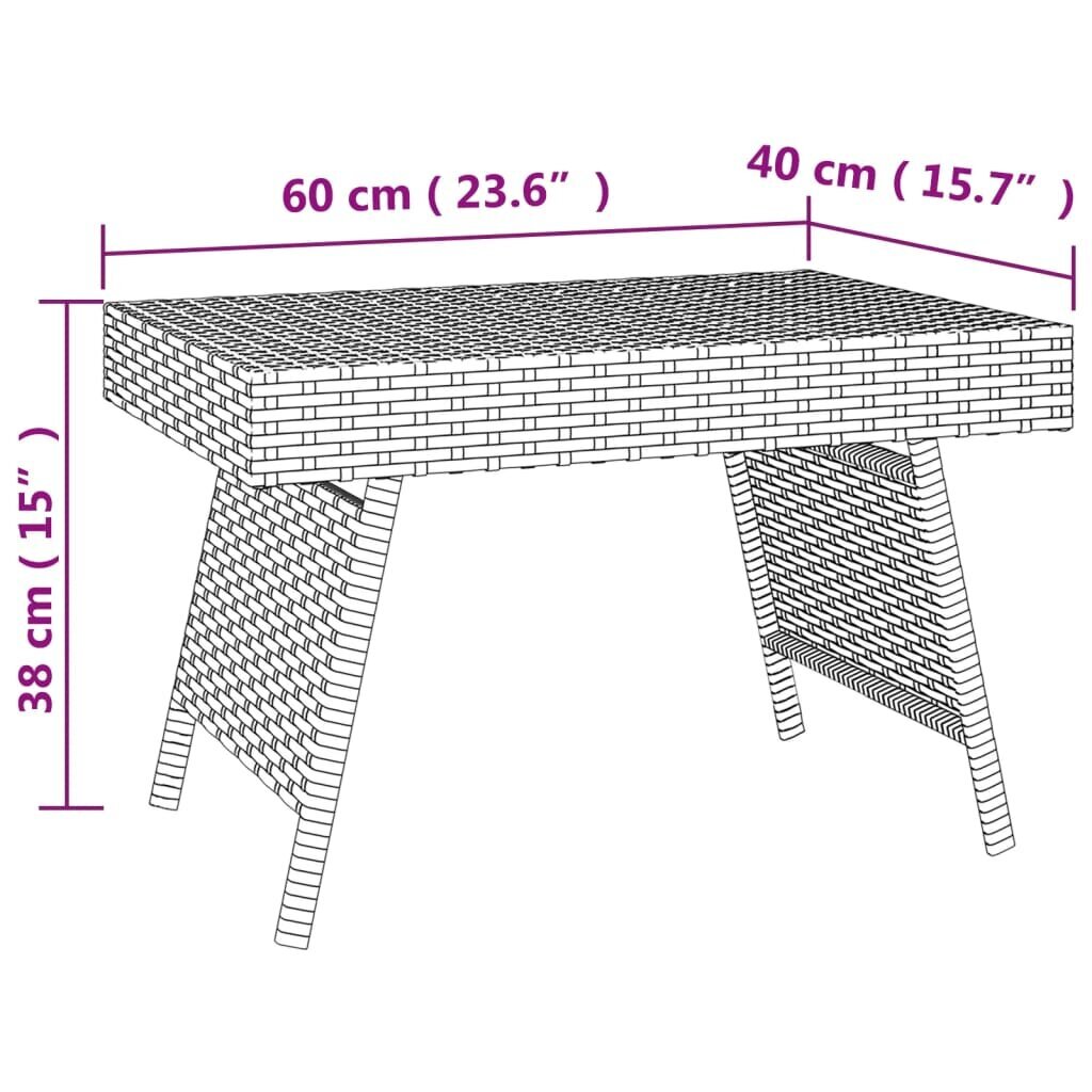 Sulankstomas šoninis staliukas vidaXL , rudas kaina ir informacija | Kavos staliukai | pigu.lt