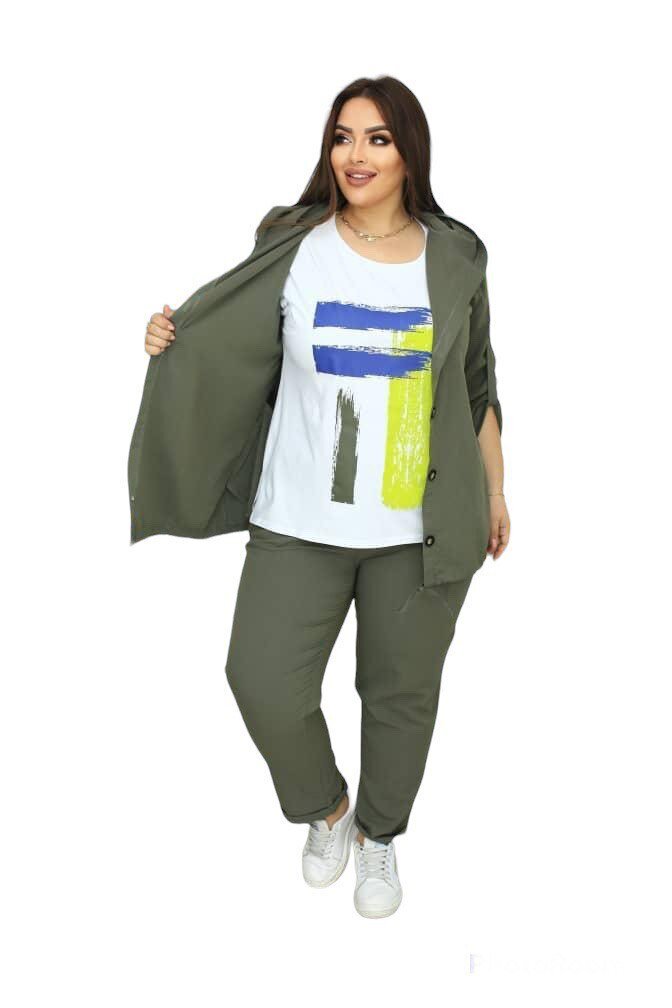 Trijų dalių kostiumėlis moterims Aika Shop 115, žalias kaina ir informacija | Moteriški kombinezonai | pigu.lt