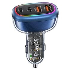 USAMS Ład. sam. 2xUSB-C 2xUSB-A C34 120W Fast Charge niebieski|blue CC169CC01 (US-CC169) цена и информация | Зарядные устройства для телефонов | pigu.lt