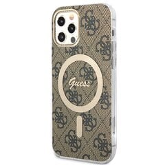 Zestaw Guess GUBPP13XH4EACSW Case+ Charger iPhone 13 Pro Max brązowy|brown hard case 4G Print MagSafe цена и информация | Чехлы для телефонов | pigu.lt