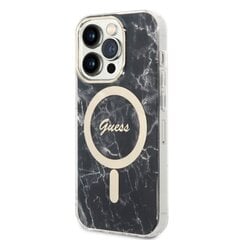 Zestaw Guess GUBPP14LHMEACSK Case+ Charger iPhone 14 Pro 6,1" czarny|black hard case Marble MagSafe цена и информация | Чехлы для телефонов | pigu.lt