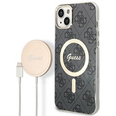 Zestaw Guess GUBPP14SH4EACSK Case+ Charger iPhone 14 6,1" czarny|black hard case 4G Print MagSafe цена и информация | Чехлы для телефонов | pigu.lt