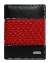 Мужской бумажник из натуральной кожи Loren, черный/красный цена и информация | Мужские кошельки | pigu.lt