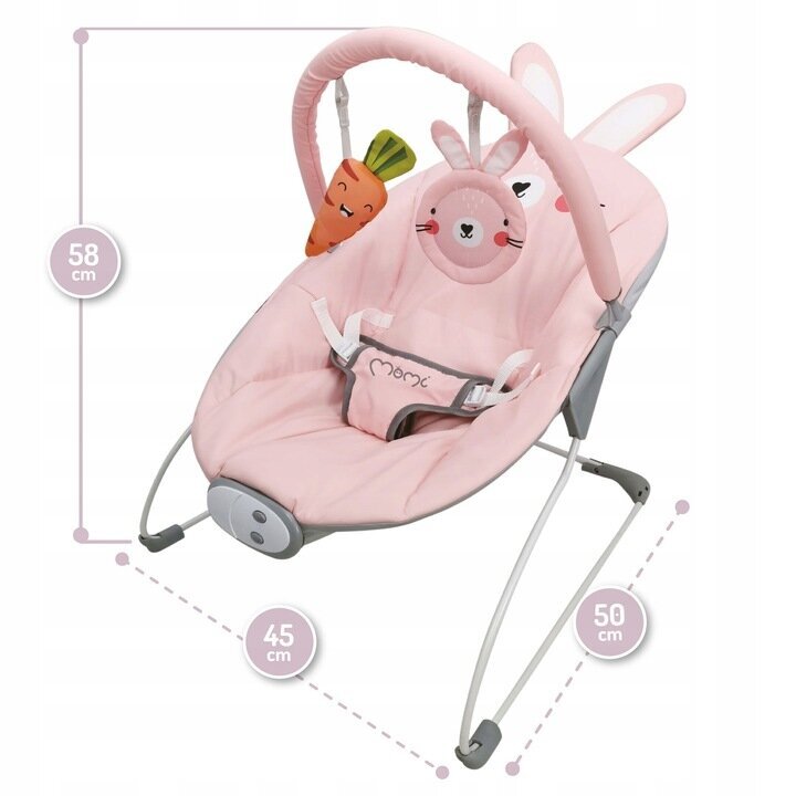 Gultukas MoMi Glossy 3in1, pink bunny kaina ir informacija | Gultukai ir sūpynės | pigu.lt