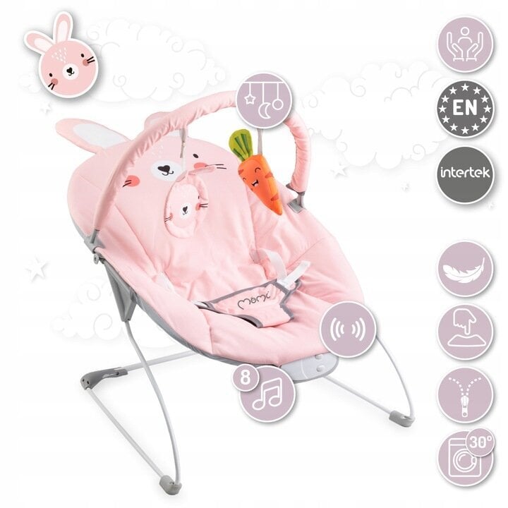 Gultukas MoMi Glossy 3in1, pink bunny kaina ir informacija | Gultukai ir sūpynės | pigu.lt